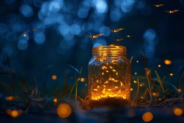 Firefly Frenzy Tiny jars in hand, chasing shimmering fireflies through the night  a magical summer...