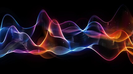 Obraz premium Vibrant Wave of Light on Black Background