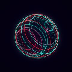 Abstract sci-fi sphere with particles. Technology network connection on world. Futuristic illustration. Global digital connections ai. 3D wireframe geometric sphere. 3D rendering.