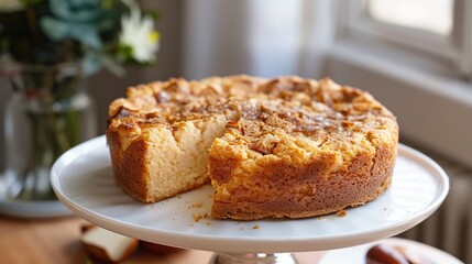 Chestnut cake. Tuscan vegan autumn chestnut cake. AI Generative