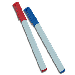 pens on white background