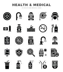 icons set. HEALTH & MEDICAL for web. app. vector illustration.