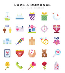 Love & Romance icons set for website and mobile site and apps.