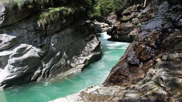 Canyon on the Marmitte dei Giants in the Antigorio valley