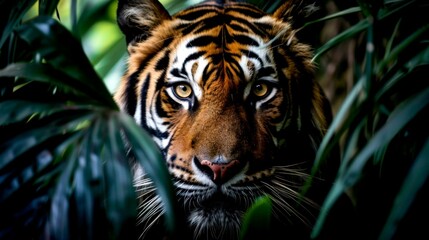 Fototapeta premium portrait tiger in the jungle