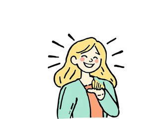 Woman with arms raised