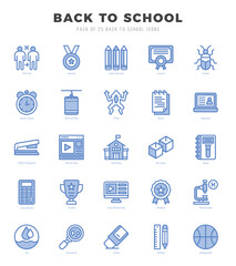 Simple Set of Back To School Related Vector Two Color Icons.