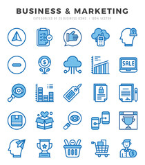 Business & Marketing Two Color icons collection. 25 icon set in a Two Color design.