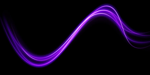 Blue glowing shiny lines effect vector background. Luminous white lines of speed. Light glowing effect. Light trail wave, fire path trace line and incandescence curve twirl.