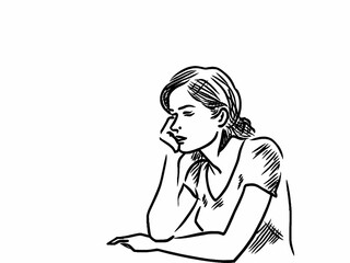 illustration of a woman thinking 