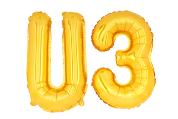 Golden word and number U3 isolate no white background.png