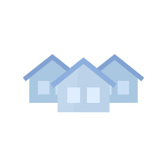 neighbourhood icon with houses, flat vector design