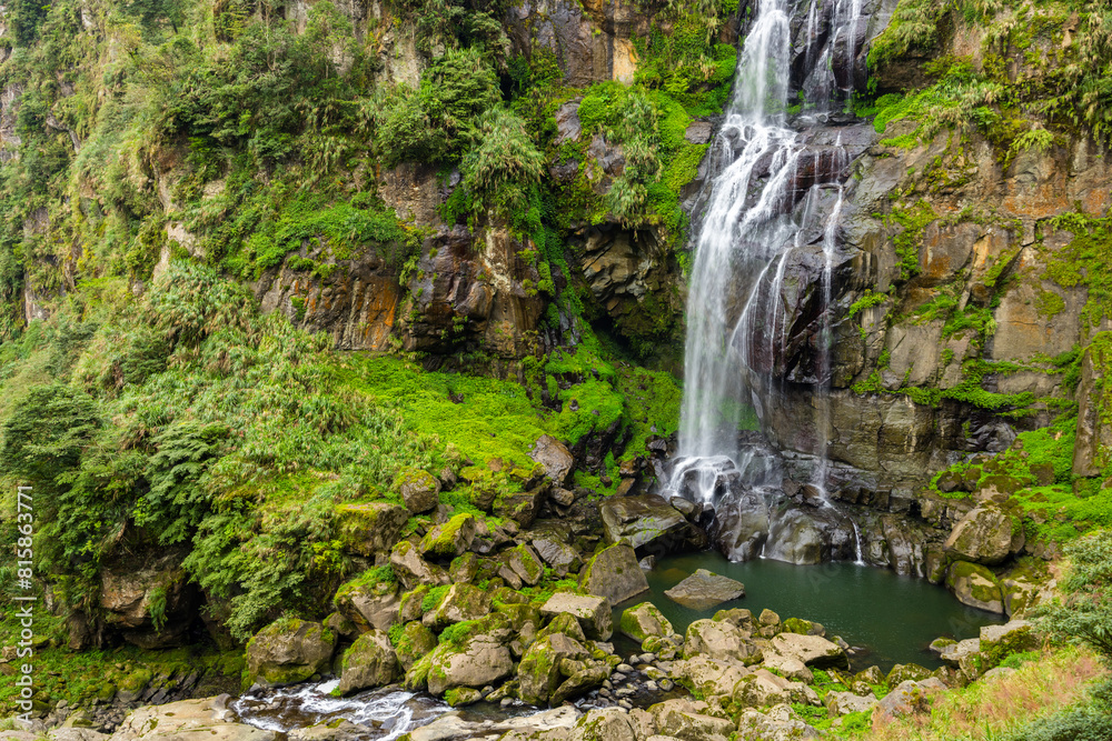 Wall mural Waterfall located on Sun Link Sea mountain in Taiwan