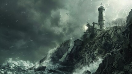 Lighthouse During A Storm