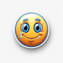 Fototapeta premium Smiling Emoticon on White Background
