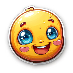 Yellow Emoji Sticker With Blue Eyes