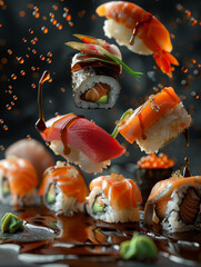 Sushi rolls , food concept photography.