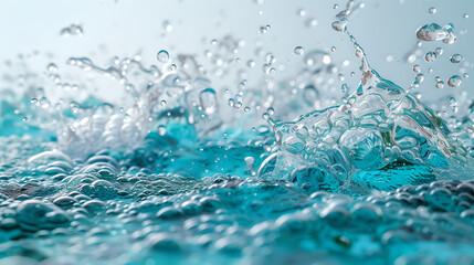 Captivating Splash Dynamics with Bubbles and Water Droplets, Generative AI