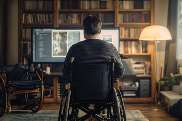 a profound experience collaborating with a business professional who uses a wheelchair in a home office setting