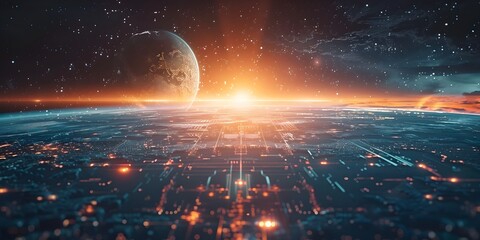 Futuristic Cityscape at Cosmic Dawn Exploring the Science Behind Sci Fi Movies