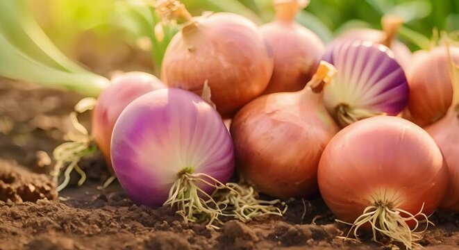 Growing shallot onions for small ecofriendly organic farming business and healthy food. Concept Organic Farming Practices, Sustainable Agriculture, Crop Cultivation, Healthy Eating