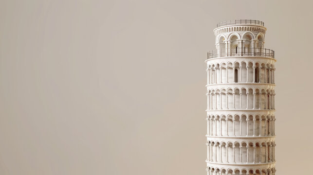 architectural model of the iconic leaning tower of pisa against a plain background