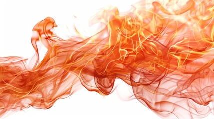 Fototapeta premium Focus on a swirling fire flame, close-up, realistic, Blend mode, isolated on a white background to capture its dynamic and ever-changing form