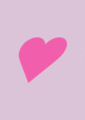 Pink minimalist graphic with big heart in the center.