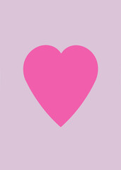 Pink minimalist graphic with big heart in the center.