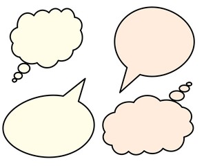 empty thought balloons, thought icon illustration, symbols of speech and thinking