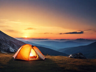 camping in the mountains