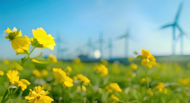 Green hydrogen production with wind turbines and hydrogen pipeline in the background. Concept Green Hydrogen, Wind Turbines, Hydrogen Pipeline, Sustainable Energy, Alternative Fuels,