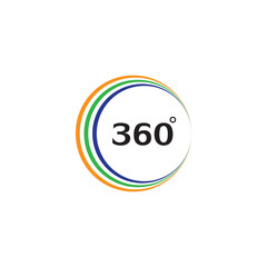 360 Degree View Related Vector Icons design template