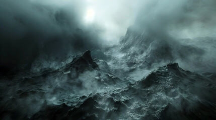 Ominous Cthonic Netherworld Shrouded in Grim Haze and Eldritch Energy