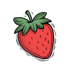 Strawberry Doodle Art: Sweet Illustration of a Berry Fruit