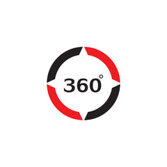 360 Degree View Related Vector Icons design template