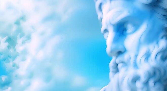 The Marble Statue of Zeus: King of Gods in Greek Mythology, Also Known as Jupiter in Roman Mythology. Concept History, Mythology, Greek Gods, Roman Gods, Sculpture