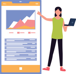 The girl is working on the laptop.