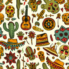 Mexican symbols design template of traditional vector image