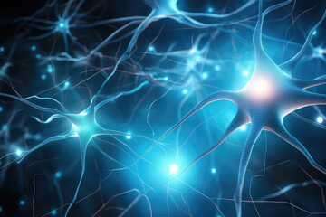 A digital illustration of a human brain showing intricate neurons and synapses. Generative AI