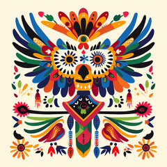 Mexican symbols design template of traditional vector image