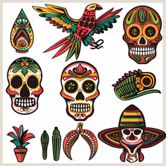Mexican symbols design template of traditional vector image
