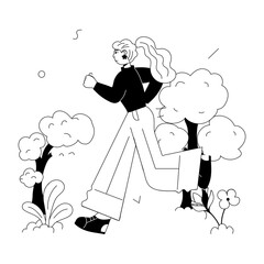 Here’s a doodle mini illustration of jogging park 