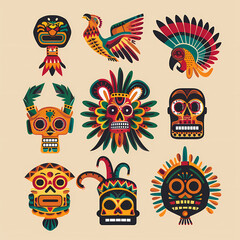 Obraz premium Mexican symbols design template of traditional vector image