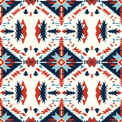 Native American style pattern, vector, white background