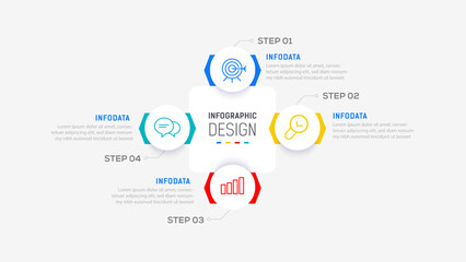 Four Step Infographic element design Vector template for presentation. process diagram and presentations step, workflow layout, banner, flow chart, info graphic vector illustration.