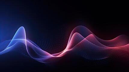abstract wave background with glow particle of dots and lines