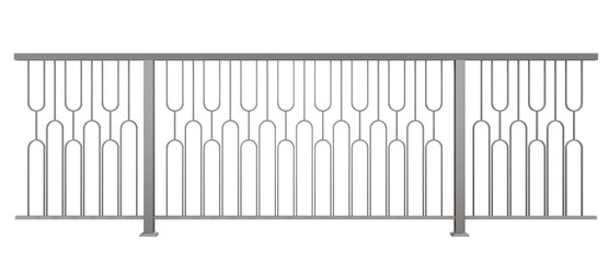  Elevate your exterior design with this 3D render of a steel balustrade, embodying modern simplicity and functionality (transparent background).