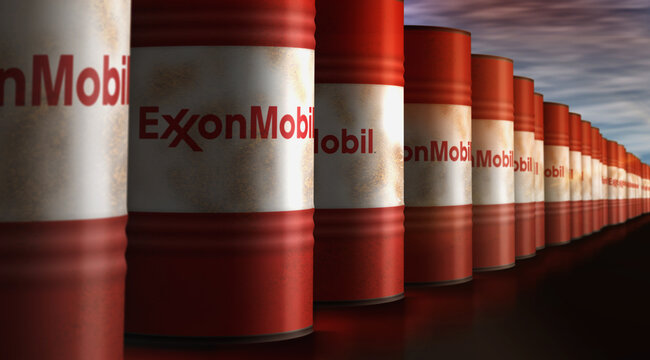 Exxon Mobile oil fuel and gas barrels