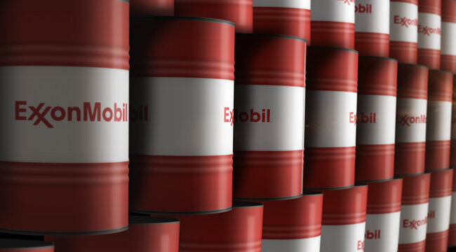 Exxon Mobile oil fuel and gas barrels